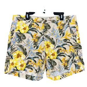 Old Navy Everyday Short Mid Rise Women 16 Botanical Floral Summer Casual Resort